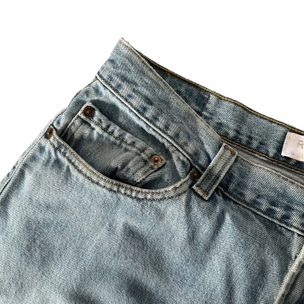 Levis 505 Regular‎ Fit Mens Blue Jeans Size 36 x 32 Distressed Grunge Fray Hem